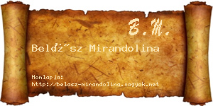 Belász Mirandolina névjegykártya